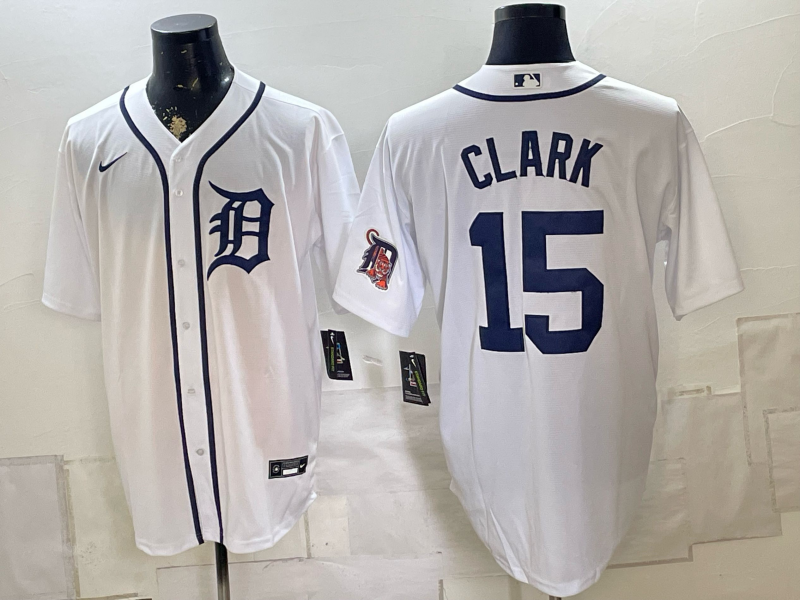 Men Detroit Tigers #15 Clark white Nike 2026 MLB Jersey 0801102->youth mlb jersey->Youth Jersey